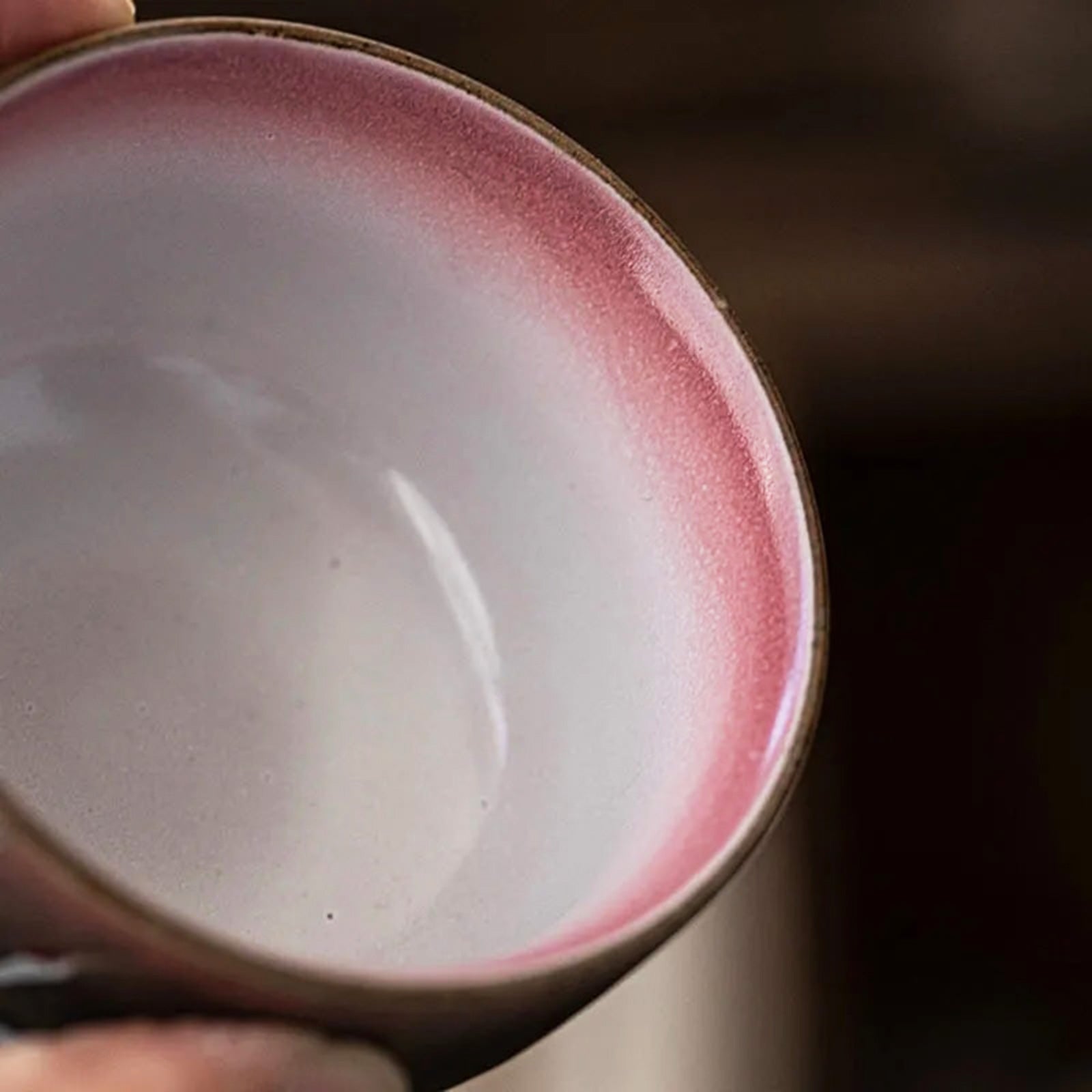 Lotus Tea Cups Adorned with Crane or Fishermen Motif