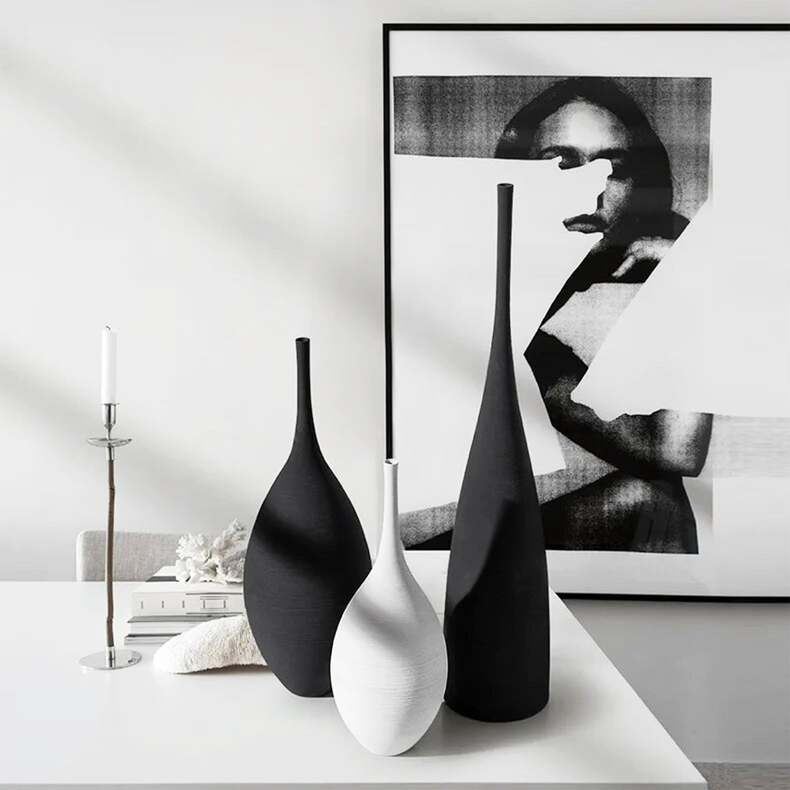 Minimalist Handmade Vases with Long, Elegant Necks