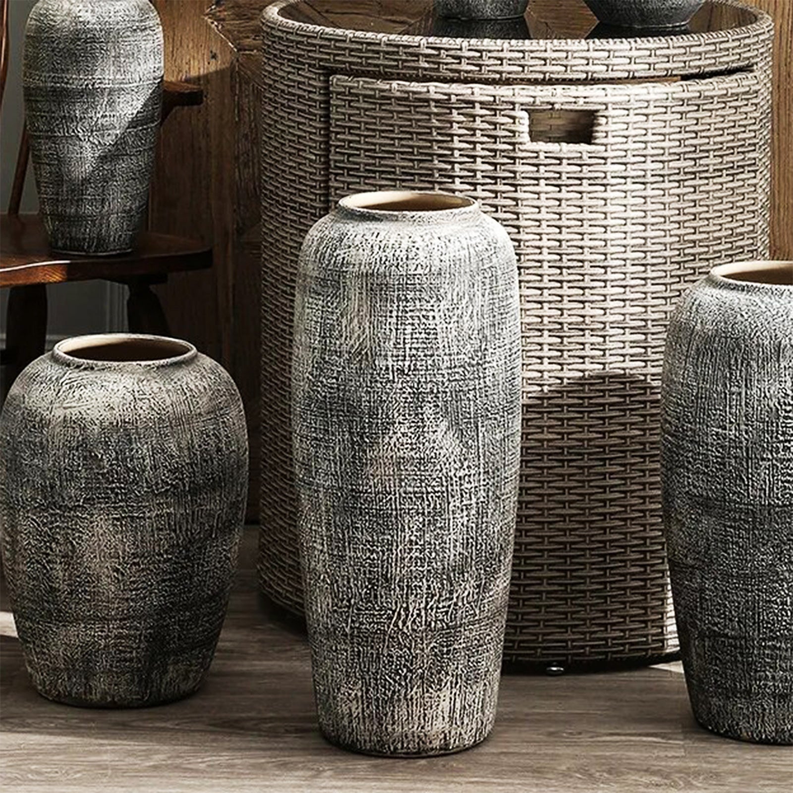 Nordic Charm: Vases with Linework Pattern