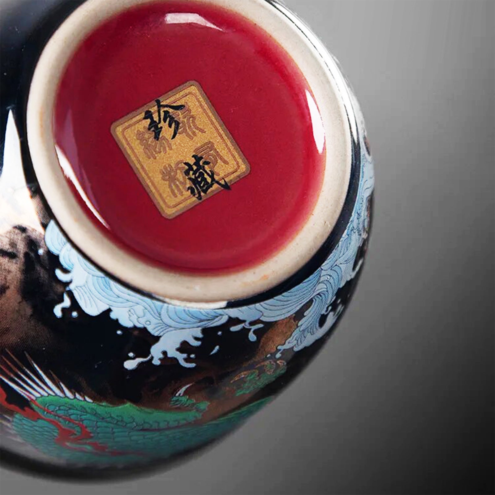 Porcelain Enamel Chinese Dragon Tea Cups