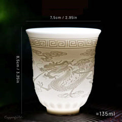 Eastern Charm Meets Practicality: Pure White Chinese Porcelain Tea Cups (4 styles)
