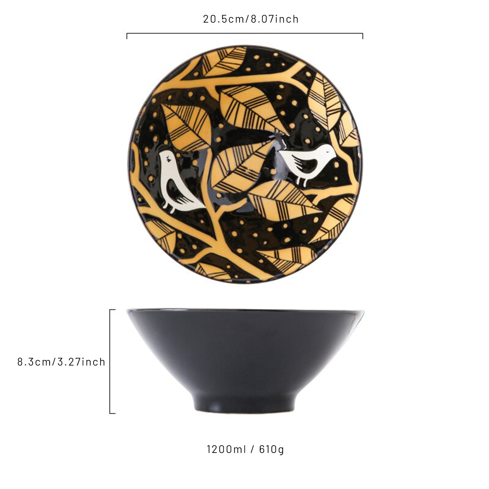 Ramen Bowl With Various Motifs Drawings (4 styles, 2 sizes)