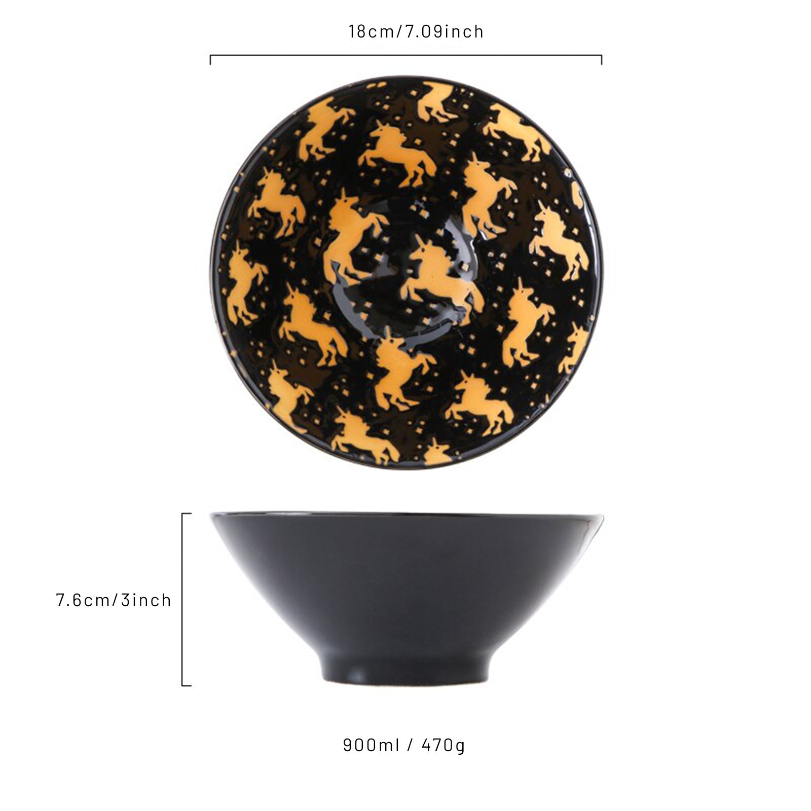 Ramen Bowl With Various Motifs Drawings (4 styles, 2 sizes)