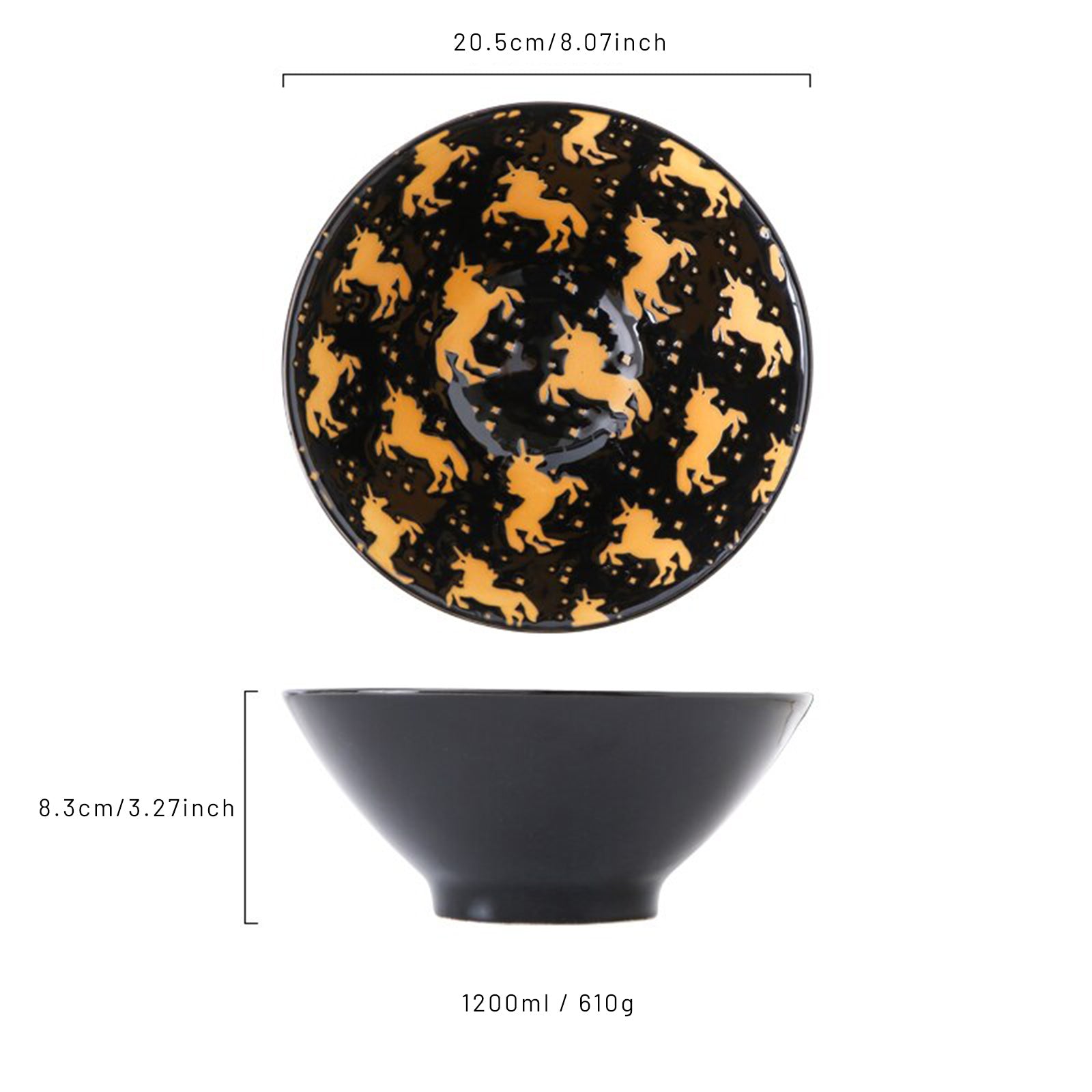 Ramen Bowl With Various Motifs Drawings (4 styles, 2 sizes)