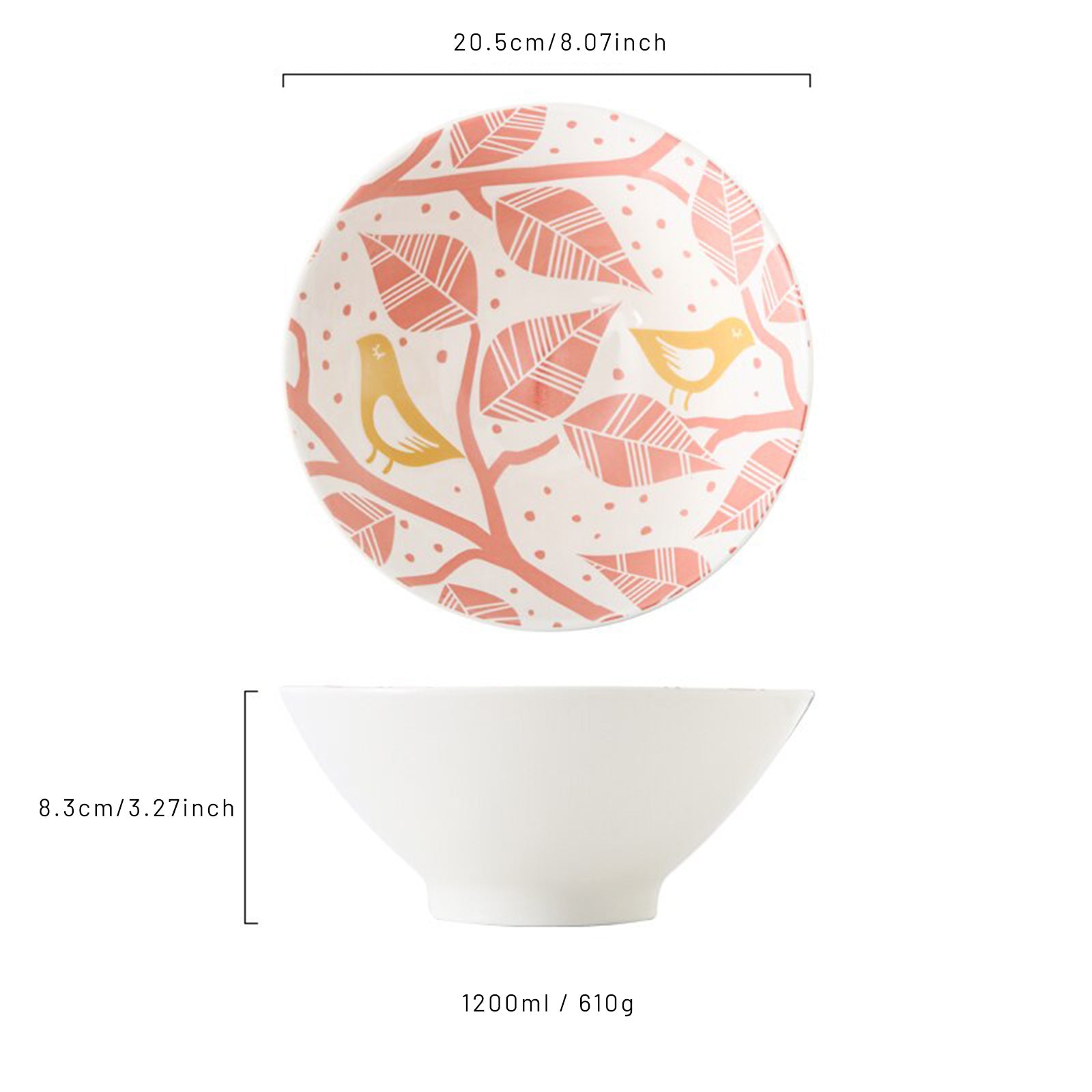 Ramen Bowls With Various Motifs Drawings (4 styles, 2 sizes)