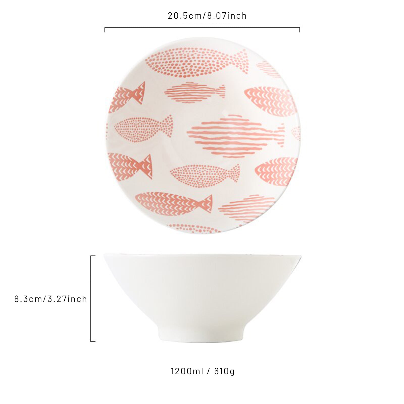 Ramen Bowl With Various Motifs Drawings (4 styles, 2 sizes)