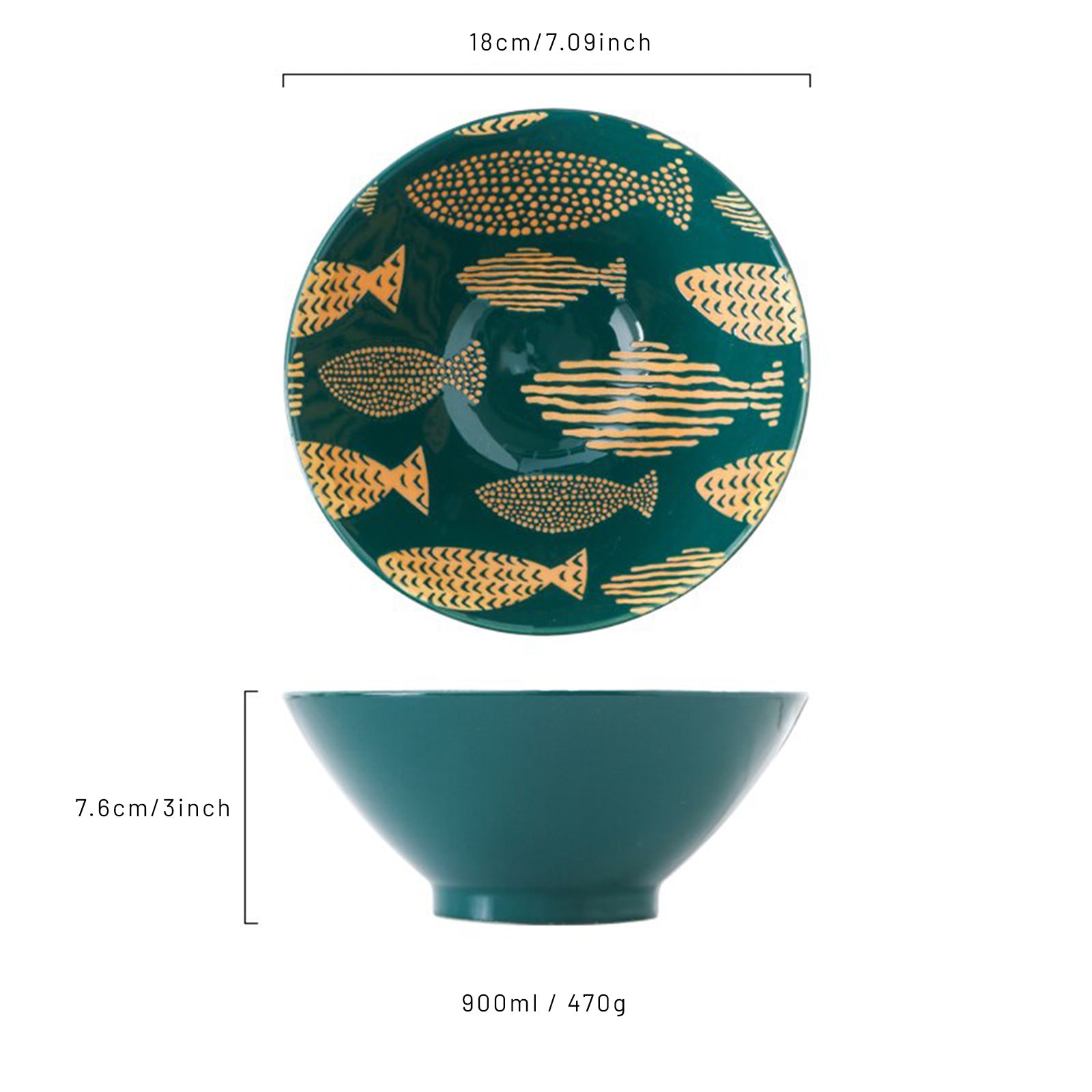 Ramen Bowls With Various Motifs Drawings (4 styles, 2 sizes)