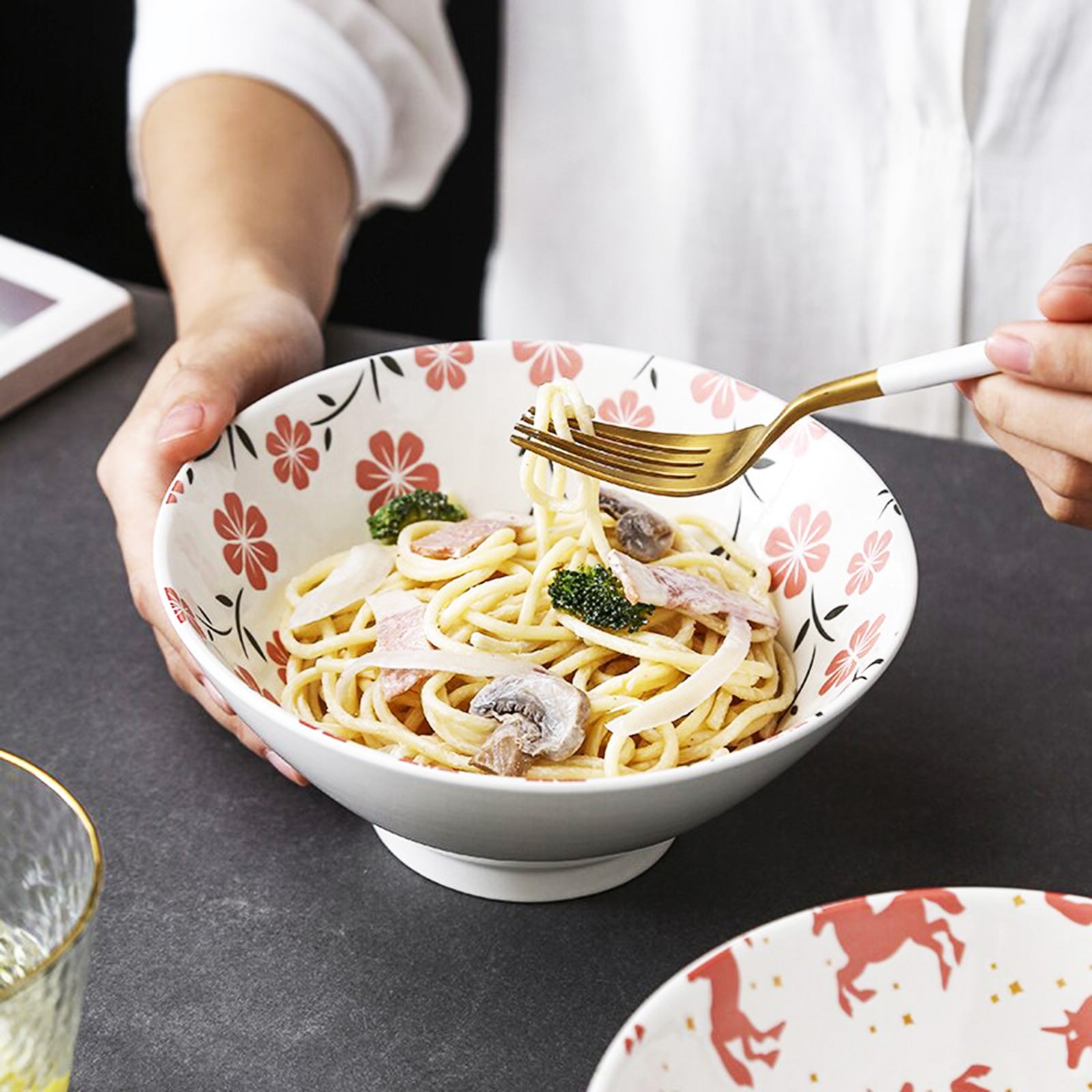 Ramen Bowls With Various Motifs Drawings (4 styles, 2 sizes)