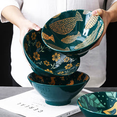 Ramen Bowls With Various Motifs Drawings (4 styles, 2 sizes)