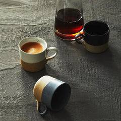 Rare Coffee Cups with Beautiful Semi-Covered Glaze