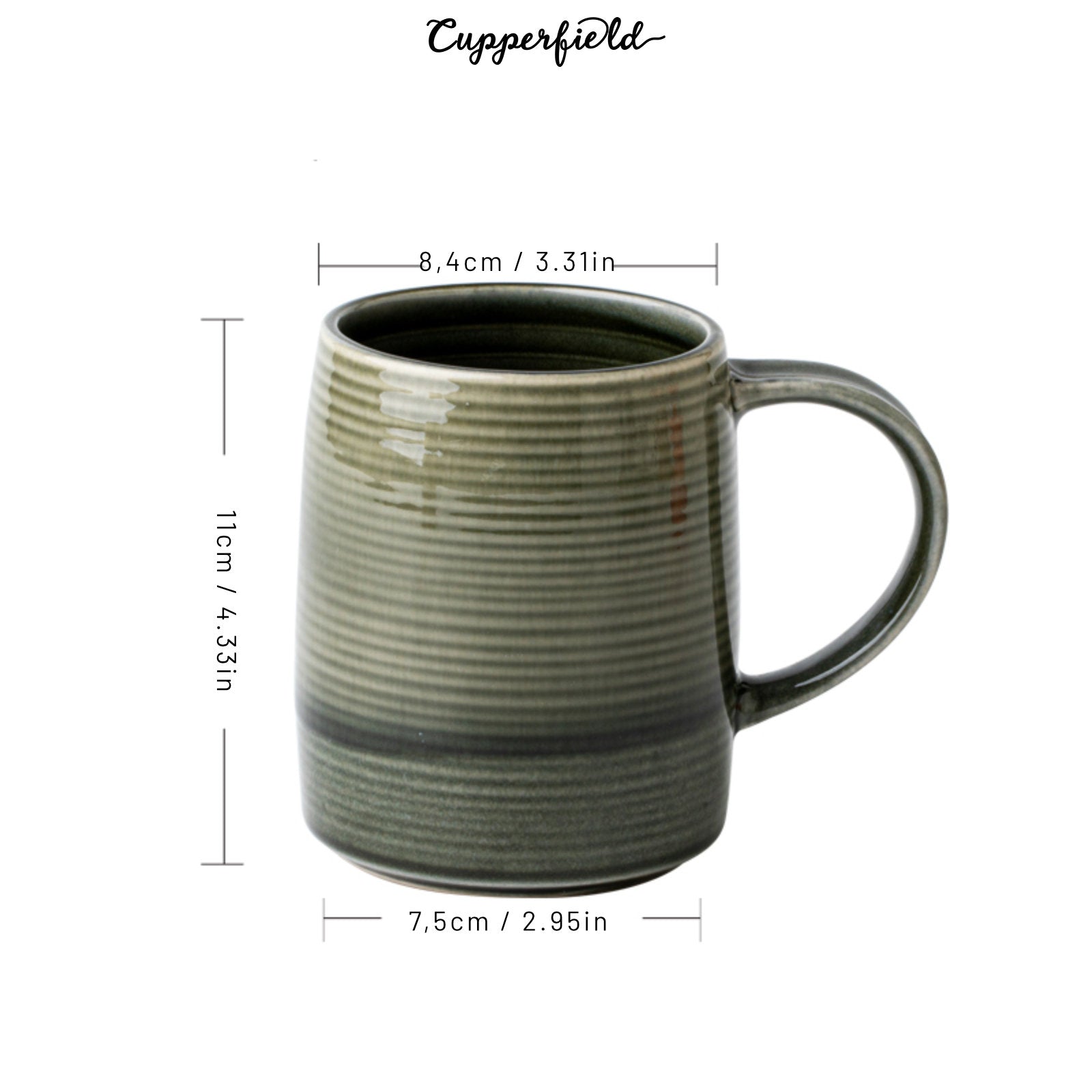 Retro-Inspired Rare Coffee Mugs with Delicate Horizontal Lines