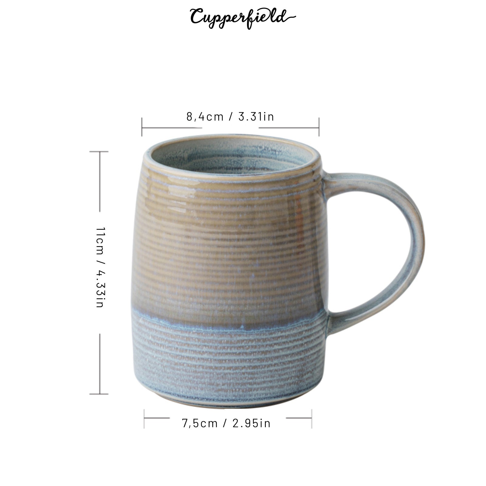 Retro-Inspired Rare Coffee Mugs with Delicate Horizontal Lines