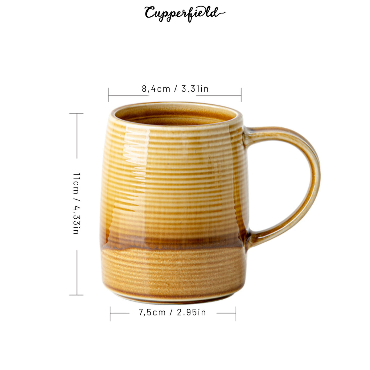 Retro-Inspired Rare Coffee Mugs with Delicate Horizontal Lines