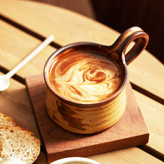 Retro Japanese Mugs with Ribs and Cute Curled Ear