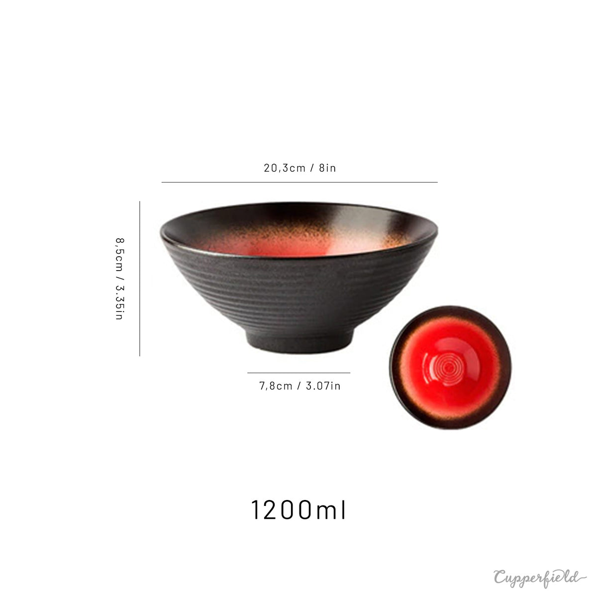 Retro Spray Glazed Ramen Bowl With Pigmented Gradient (6 styles)