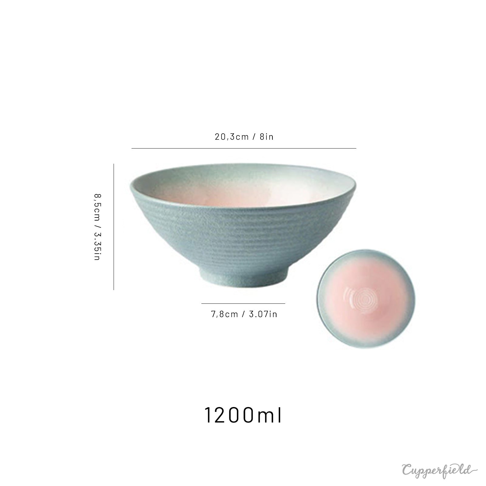 Retro Spray Glazed Ramen Bowl With Pigmented Gradient (6 styles)