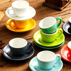 Colorful Espresso Cups Set with Matching Saucers (11 shades)