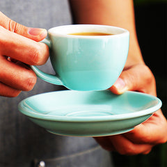 Colorful Espresso Cups Set with Matching Saucers (11 shades)