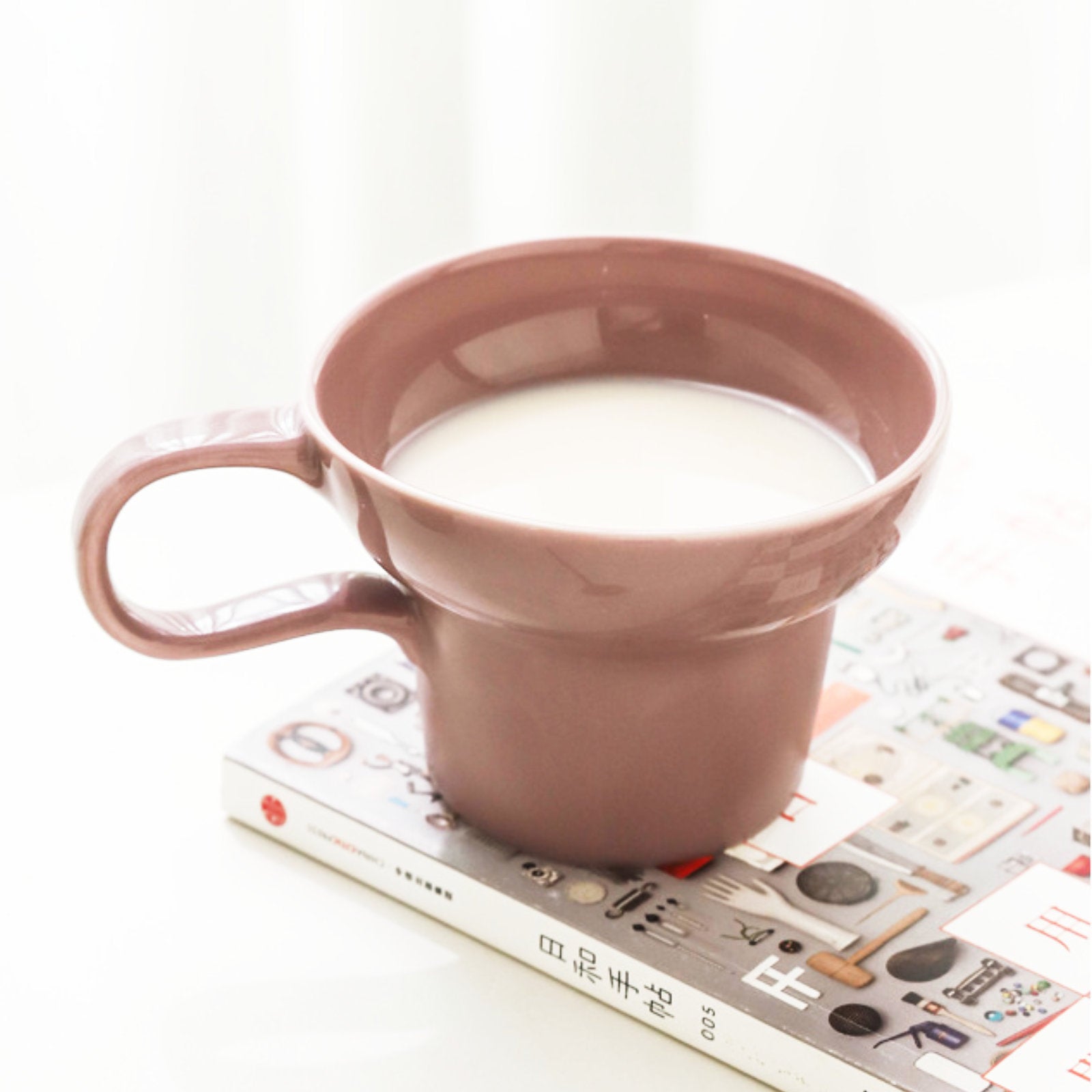 Stylish Wide-Rim Ceramic Cups Perfect for Coffee, Tea, and Snacks