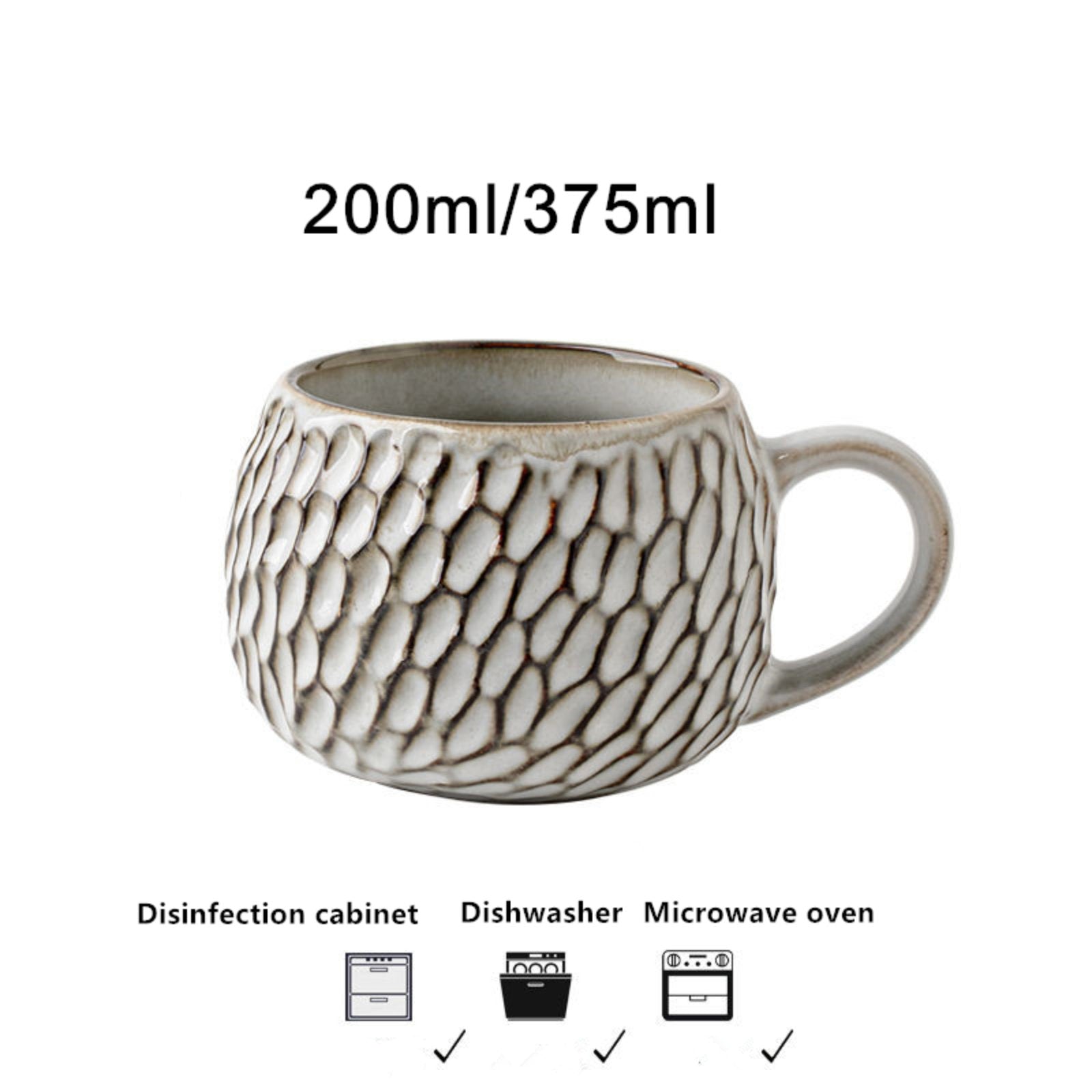 Textured Bowl-Shaped Mugs – Vintage Charm with Modern Flair