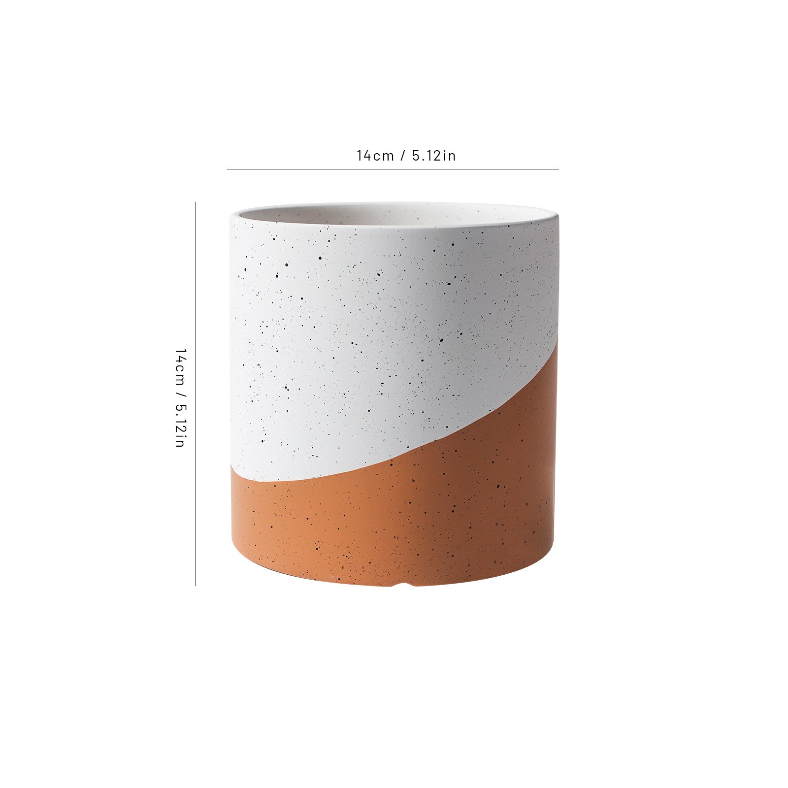 Unique Nordic Flower Pots with Stylish Diagonal White And Terracotta Coloring (4 sizes)