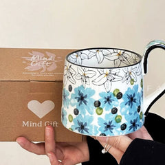 Vibrant Flower-Designed Nordic Mug for a Delightful Coffee or Tea Experience