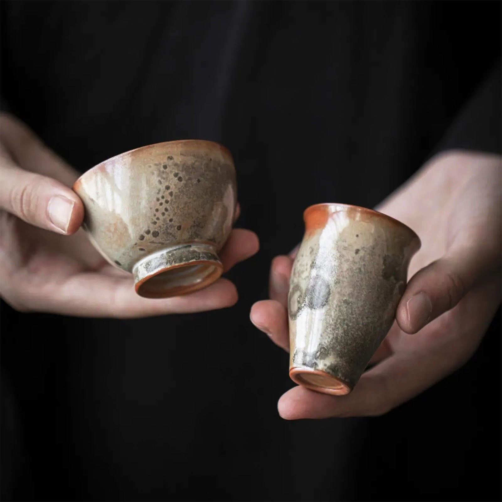 Wood-fired Hand-Made Tea Cups with Earthy Colors (Limited Edition)