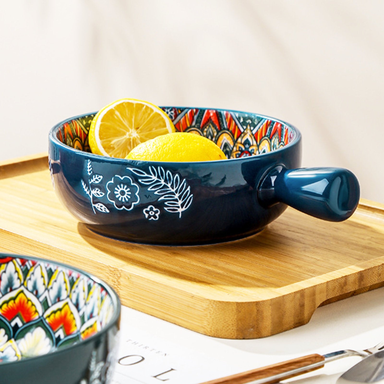 Exquisite Ceramic Bowls with Mandala Designs and Easy Handles-5