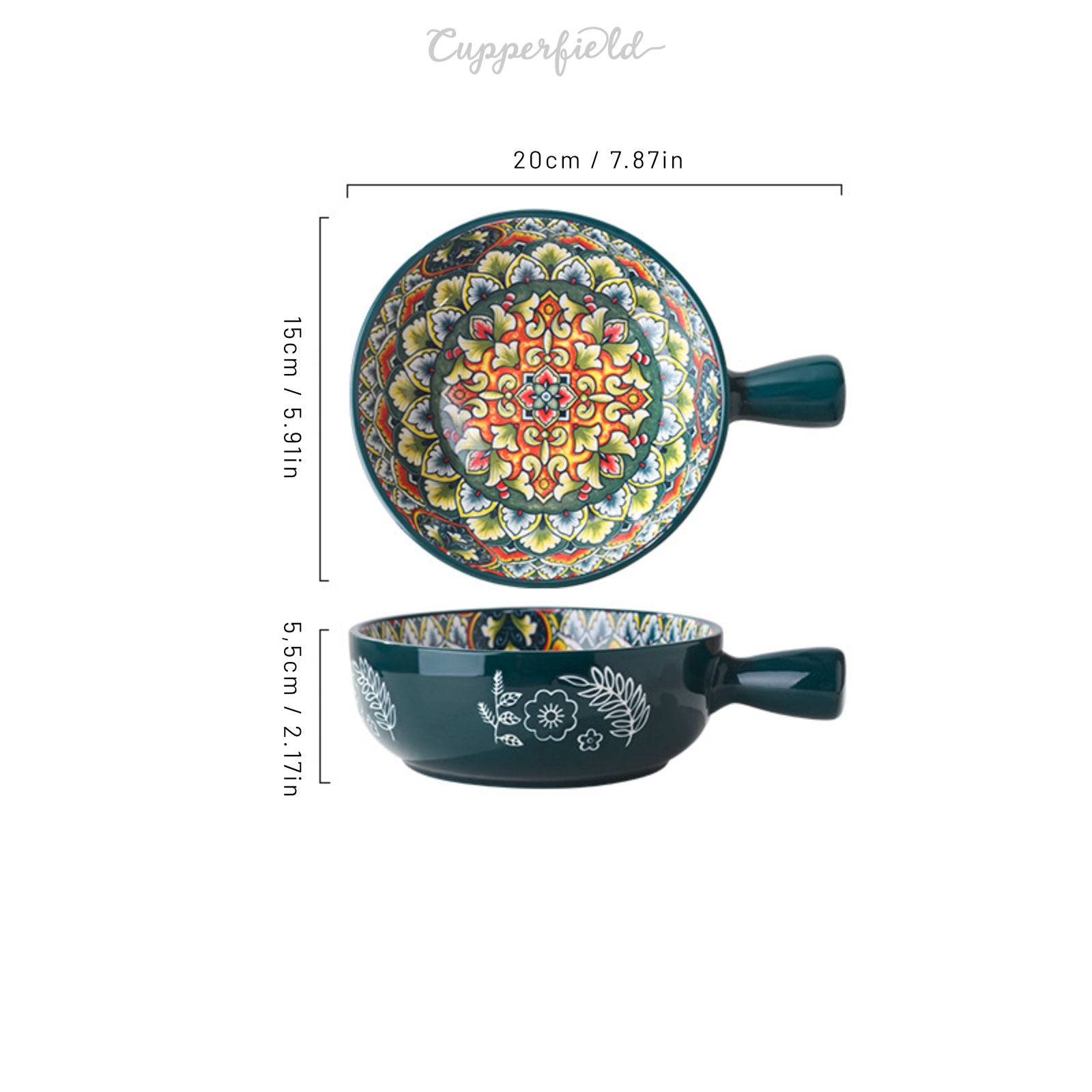 Exquisite Ceramic Bowls with Mandala Designs and Easy Handles-0