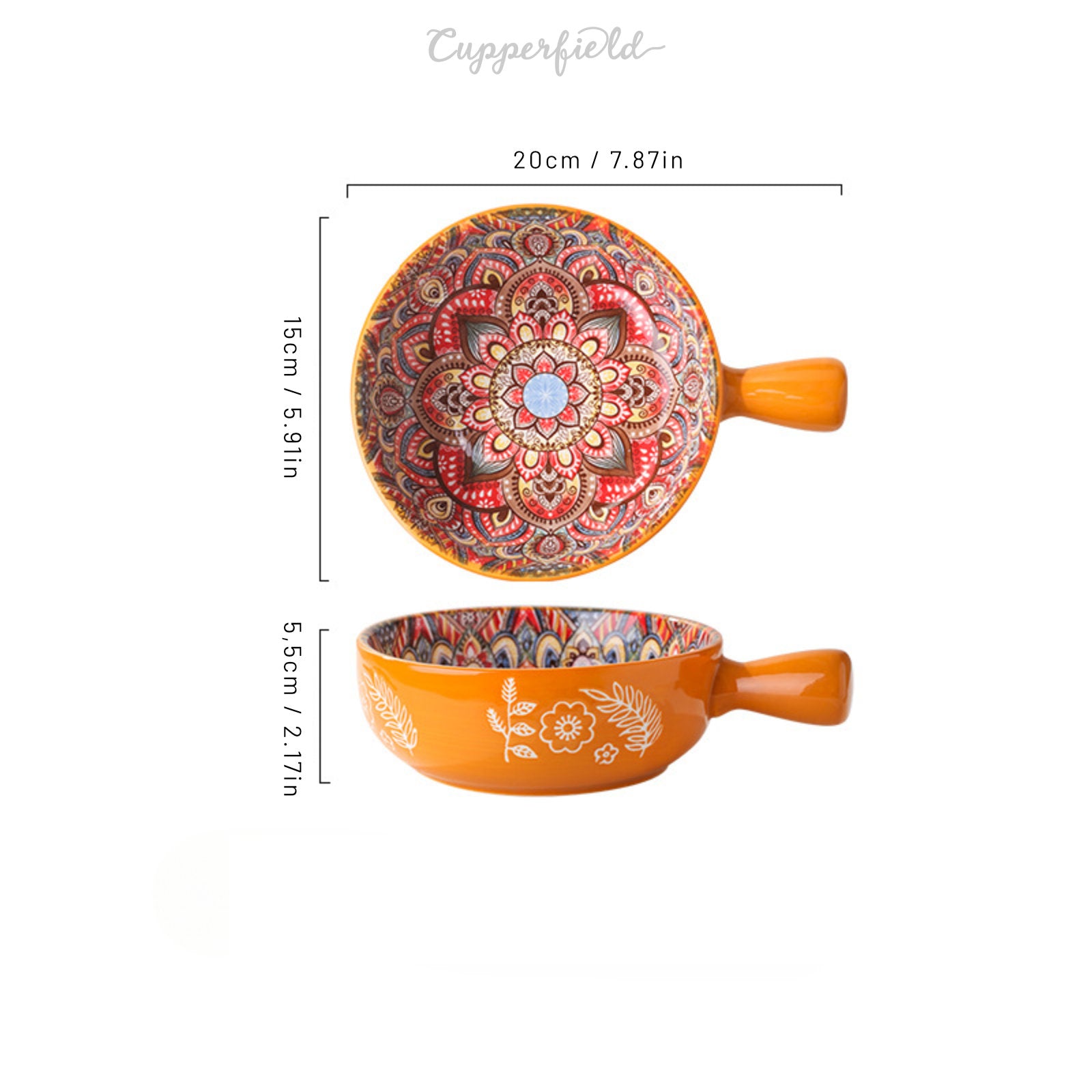 Exquisite Ceramic Bowls with Mandala Designs and Easy Handles-1