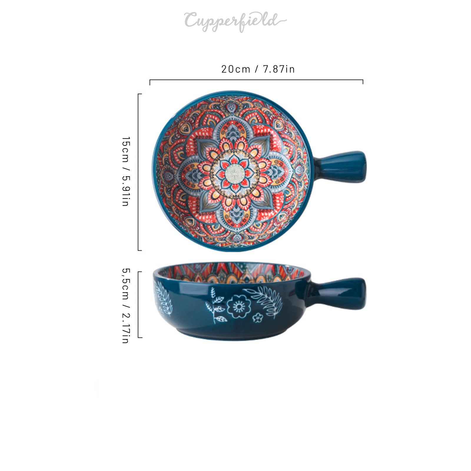 Exquisite Ceramic Bowls with Mandala Designs and Easy Handles-2