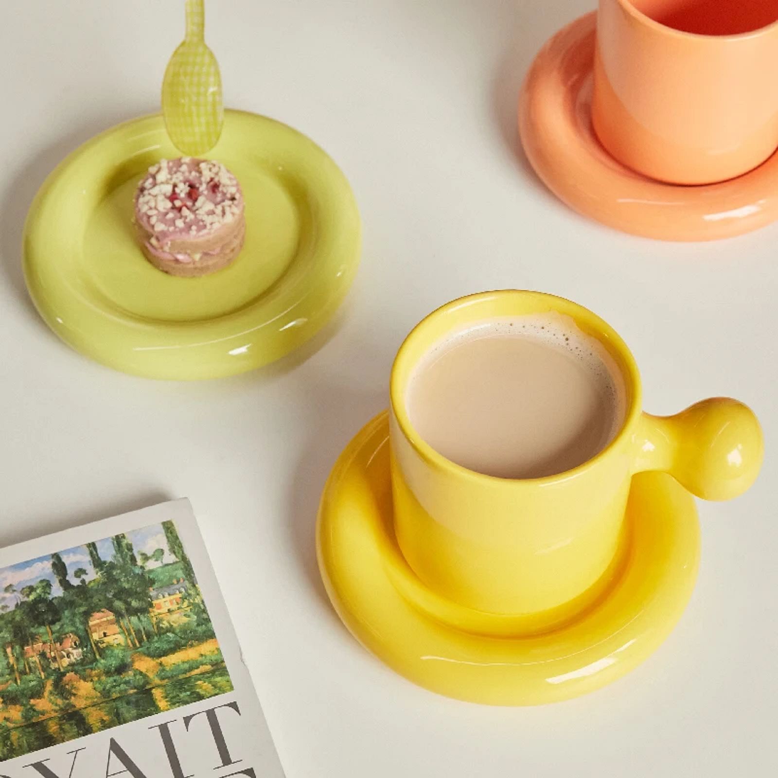 Playful Ceramic Mugs with Eye-Catching Handles-4