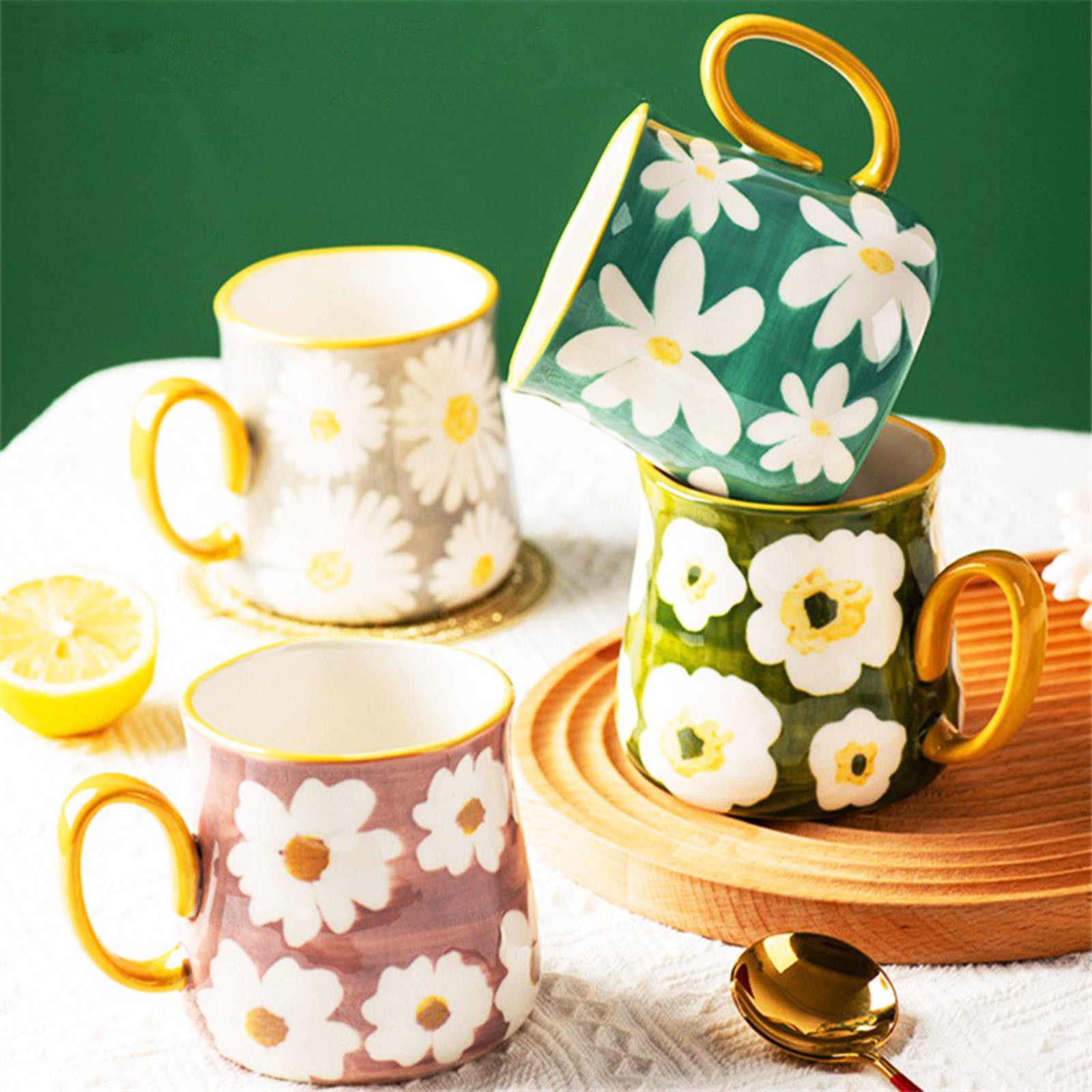 Brighten Your Kitchen with Colorful, Durable Floral Mugs-8