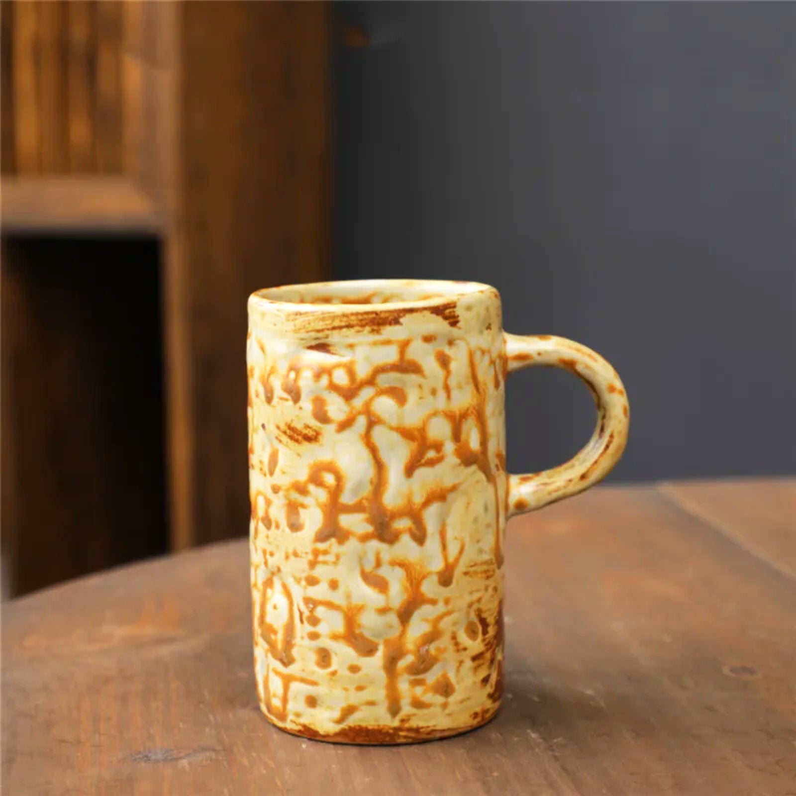 Organic Shape Ceramic Mugs with a Hand-Kneaded Aesthetic-7