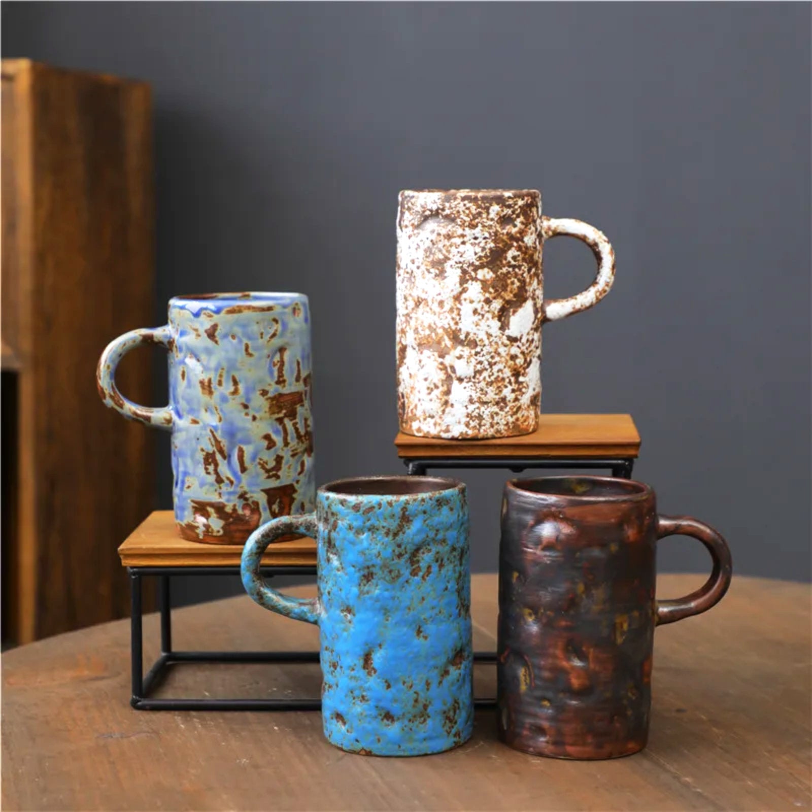 Organic Shape Ceramic Mugs with a Hand-Kneaded Aesthetic-10