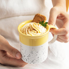 Bright Yellow Coffee Mug with Delicate Speckles-13