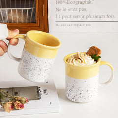 Bright Yellow Coffee Mug with Delicate Speckles-12