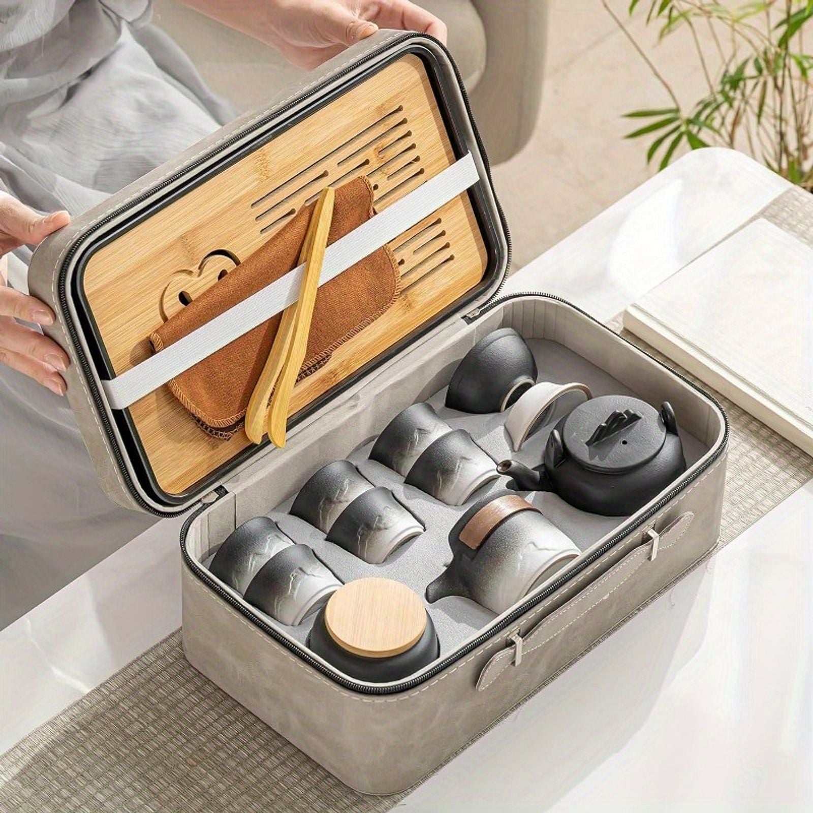 Luxury Tea Set with Bamboo Tray and Infuser-5