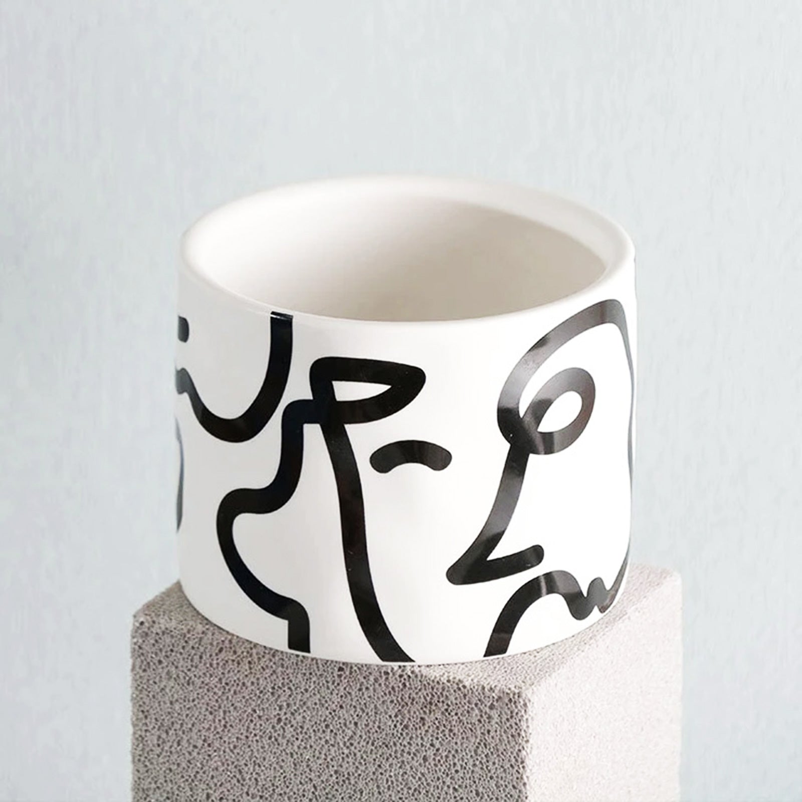 Contemporary Art Mug - Expressive Black and White Graffiti Pop Art (2 Variants)