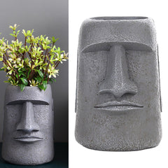 Charming Easter Island Head Plant Pot - Expressive Design in 2 Sizes and 2 Colors
