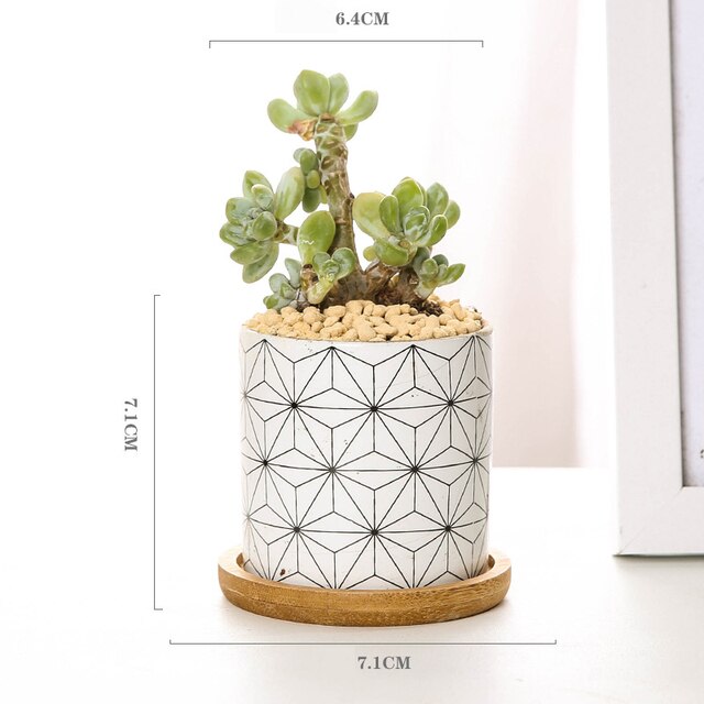 Ceramic Flower Pots: Elevate Your Space with Black and White Geometric Patterns (8 Styles)