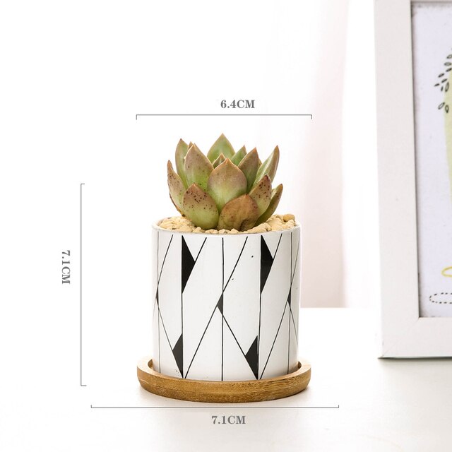 Ceramic Flower Pots: Elevate Your Space with Black and White Geometric Patterns (8 Styles)