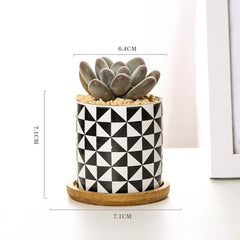 Ceramic Flower Pots: Elevate Your Space with Black and White Geometric Patterns (8 Styles)