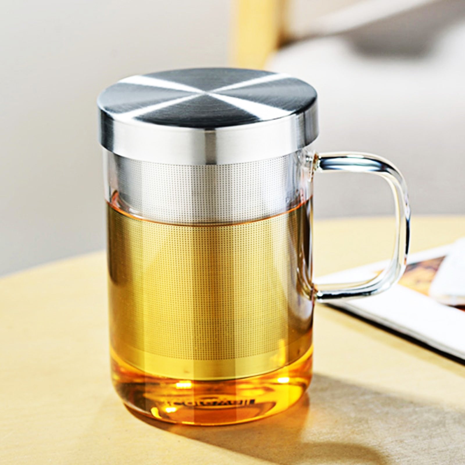 Tea Time, Anytime: Glass Infuser Mug for Your Perfect Cup
