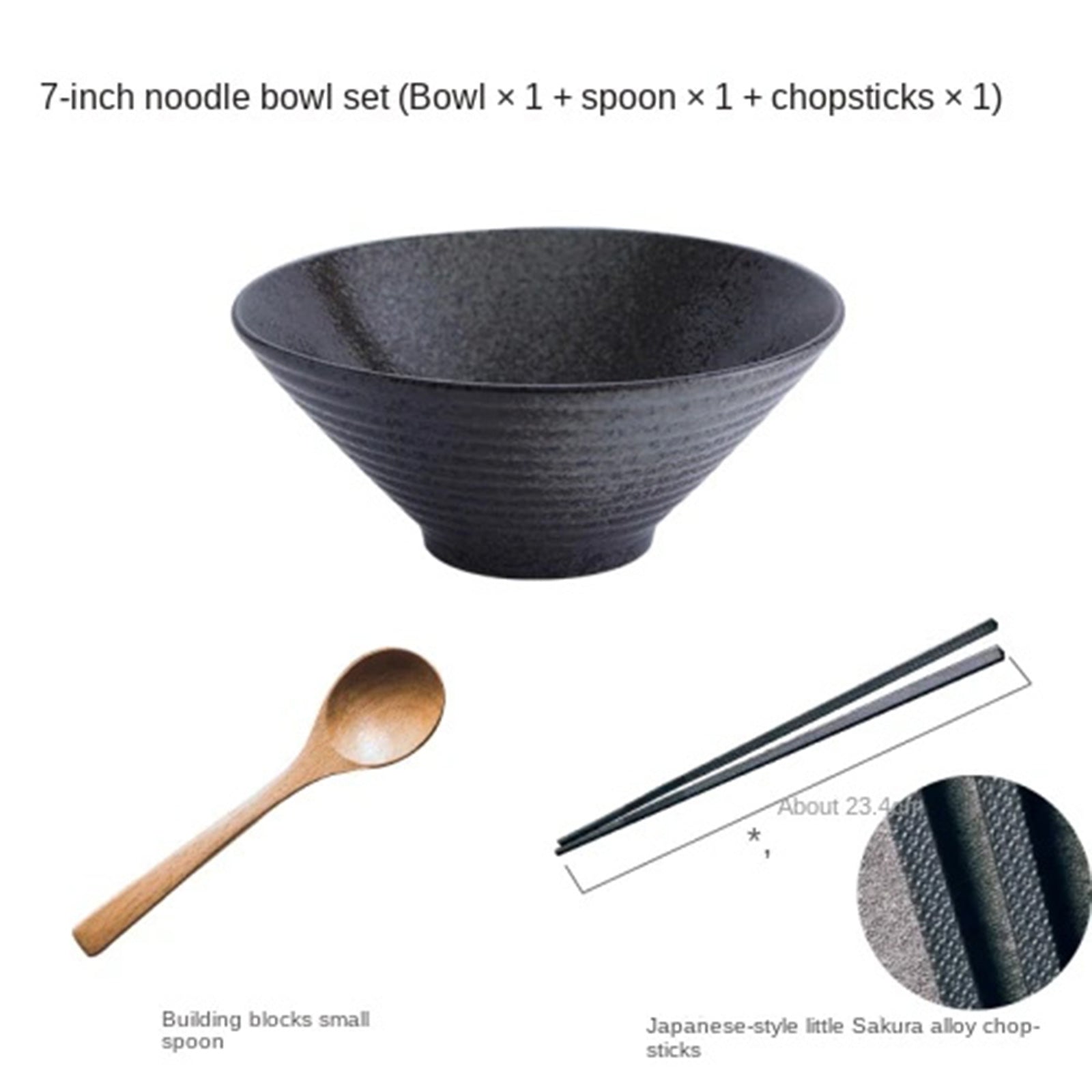 Japanese Noodle Bowls With Classic Color Patterns (4 styles)