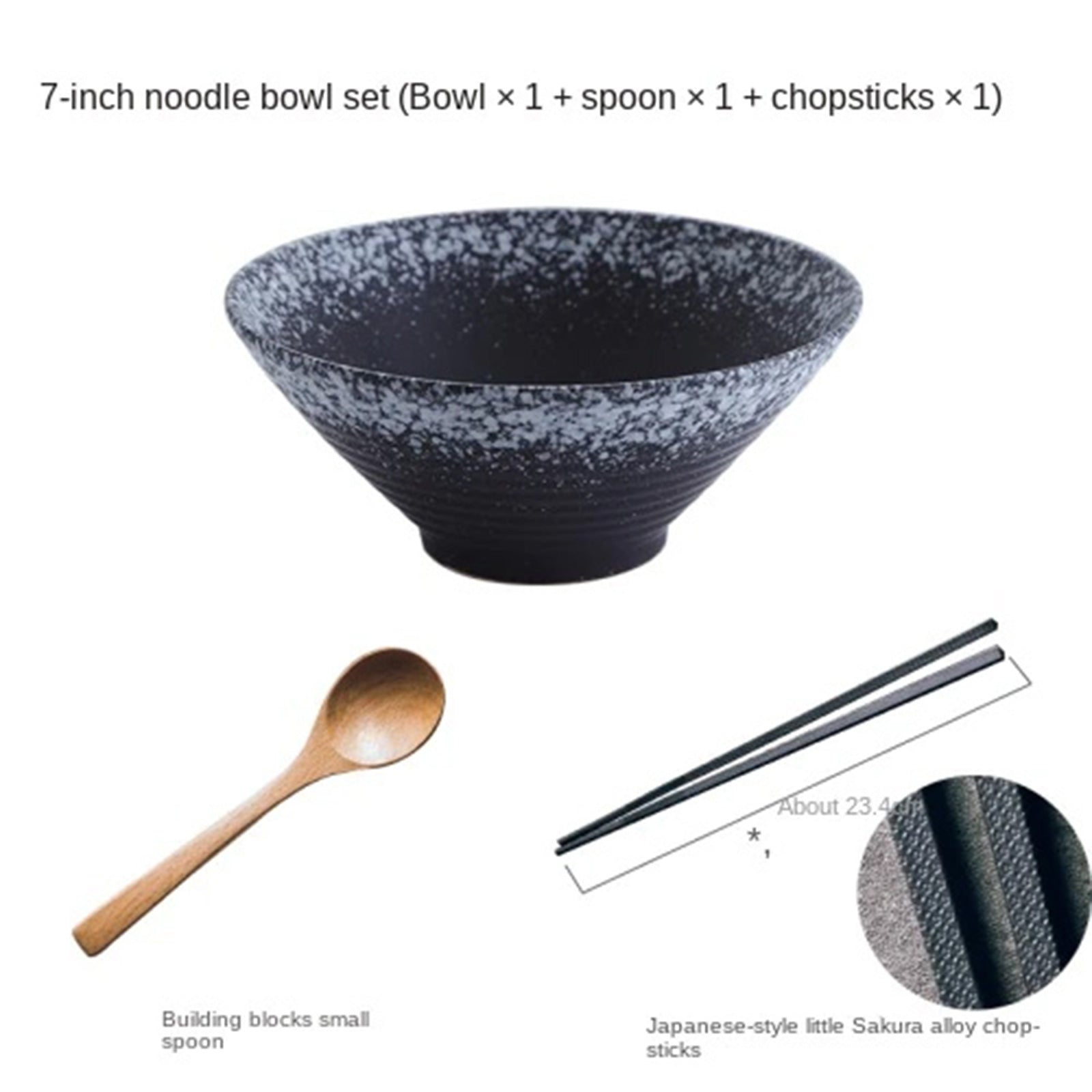 Japanese Noodle Bowls With Classic Color Patterns (4 styles)