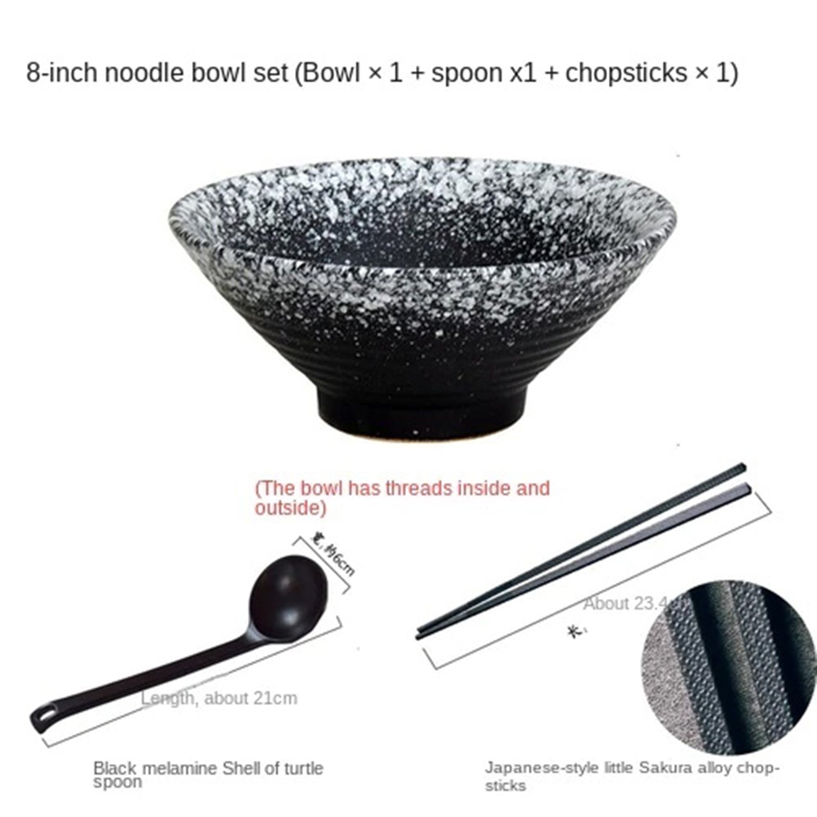 Japanese Noodle Bowls With Classic Color Patterns (4 styles)