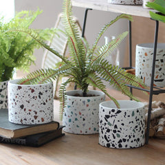 Stylish Nordic Plant Pots - White with Playful Colored Speckles (Available in 4 Styles)