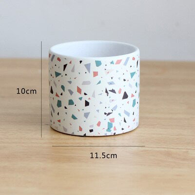 Stylish Nordic Plant Pots - White with Playful Colored Speckles (Available in 4 Styles)