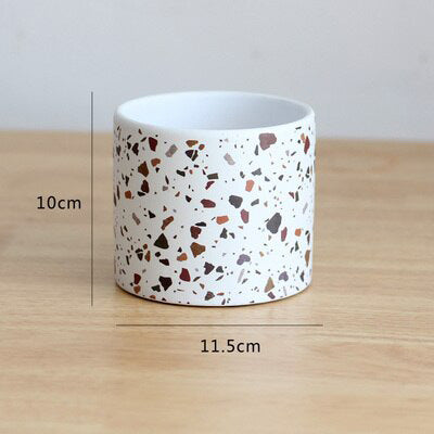 Stylish Nordic Plant Pots - White with Playful Colored Speckles (Available in 4 Styles)